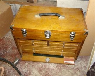 Wood multi drawer tool chest $100 without the stuff inside