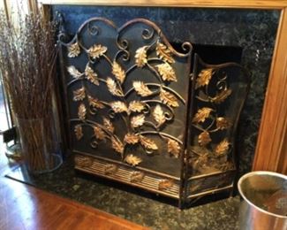 Note the pretty detailing on this fireplace screen