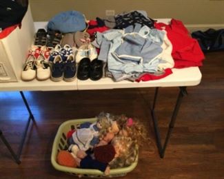 Baby clothes and shoes; dolls