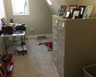 Nice 4 drawer file cabinets; office miscellany