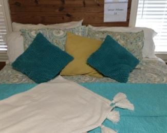 Colorful king bedding and pillows