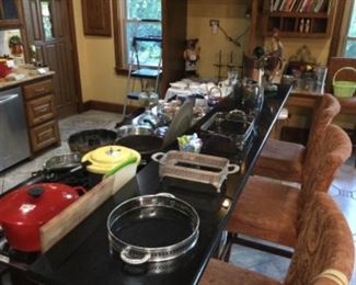 More kitchen items and barstools