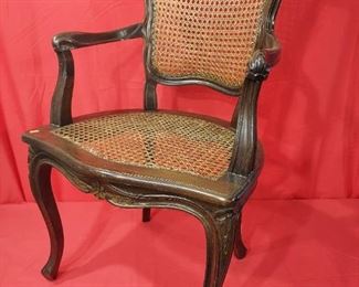 FRENCH CANE SEAT / BACK ARM CHAIR