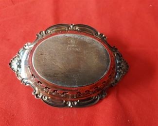 STERLING SILVERE NUT DISH - BOTTOM VIEW