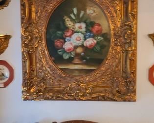 Large ornately framed floral