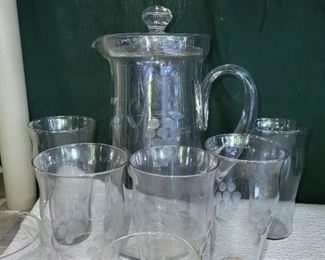 Italian crystal glasses and picture