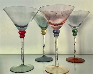Art Glass Martini Glasses