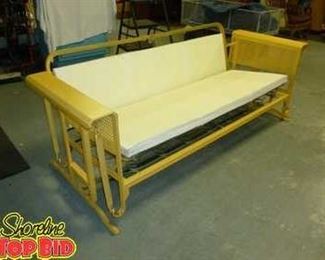 Vintage Yellow Metal Sofa Porch Glider Beautiful Just Needs To Add Cushions  Great Piece Wow