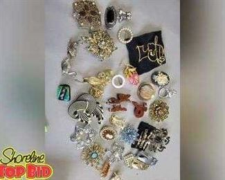 Large lot of vintage Brooches