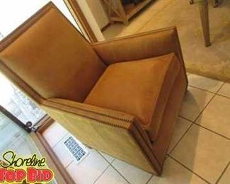 Ethan Allen Featherblend Suede Leather Sitting Chair