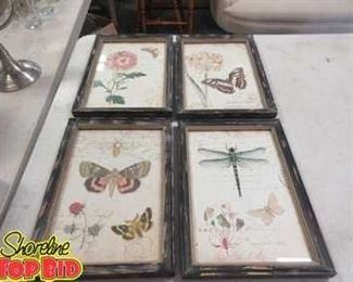 Set Of 4 w Herbarium Prints Framed Wall Art