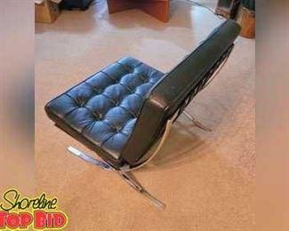 Mid Century Modern style Barcelona chair. This chair is in great condition. Original leather