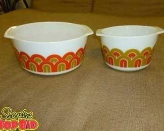 Vintage Rare Pyrex Fish Scale Mixing Bowls