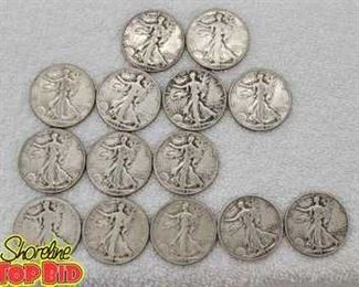 14 Half Dollar Silver Coins