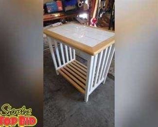 Tile Top Table, Solid Oak Frame, Beautiful Condition