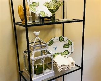 Metal baker's rack and decorative ware