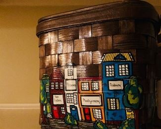 Vintage hand-painted basket purse