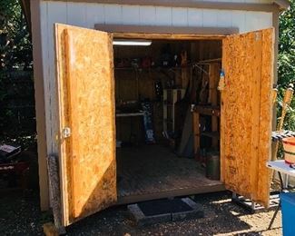 10x12 electrically wired storage building