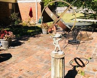 Armillary sun dial for patio or garden