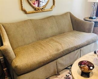 One bench Marge Carson sofa under John Richards mirror