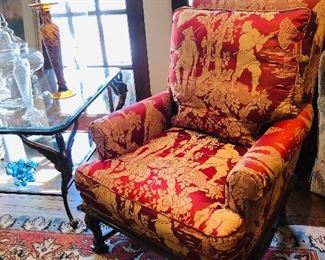 Upholstered chair in beautiful Asian fabric