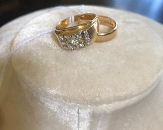 14K Gold Band and 14K Gold Ring App .5 TCW Diamond