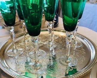 Emerald green goblets