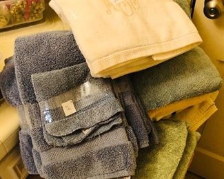 Stacks of matching towels