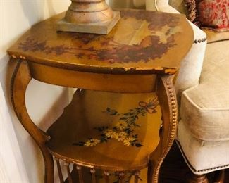 Painted triple shelf table