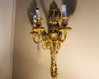 Gilded wall sconce