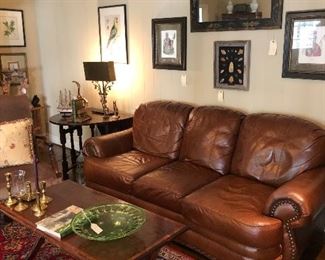 Leather 3-seat sofa