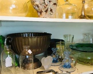 Glass domes and tableware 