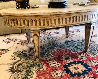 Porcelain bowl on painted coffee tables 