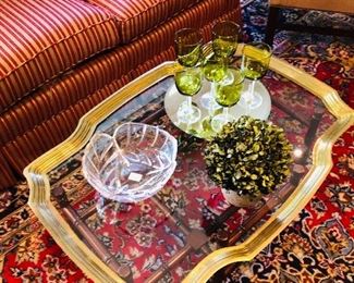 Glass tray table