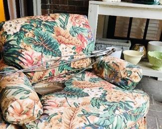 Floral upholstered chair