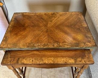 Ethan Allan burrald wood nesting tables 