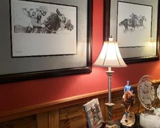 Simmons horse prints framed and matted