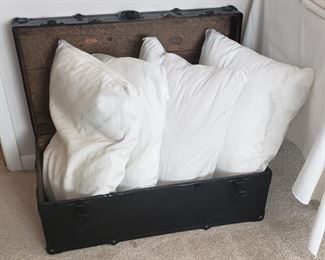 Old trunk, pillows