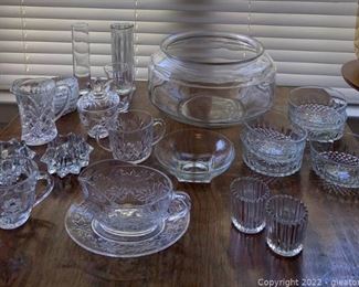 Collection of Glassware Including a Princess House Gravy Boat