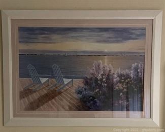 Framed Print Deck View by Diane Romanello