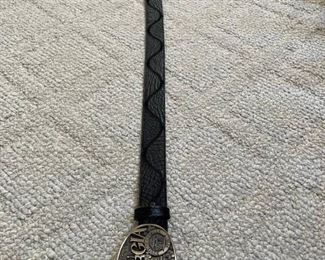 Mens Genuine Shark Leather Belt with Georgia Belt Buckle