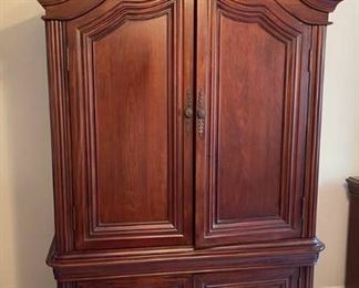 Very Nice Cherry Wood Armoire TV Cabinet with Bottom Storage