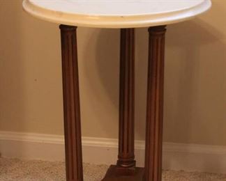 Vintage Marble Top Pedestal Table