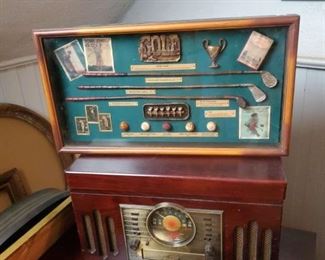 Golf shadow box and record/cd/radio player