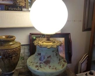 Hurricane lamp on