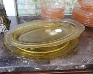Gold depression glass