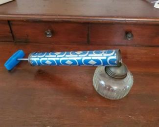 Blue Antique metal and glass bug sprayer