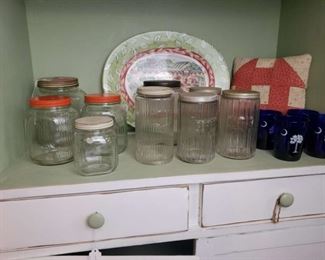 Glass Hoosier canisters