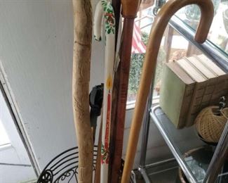 Collection of walking canes