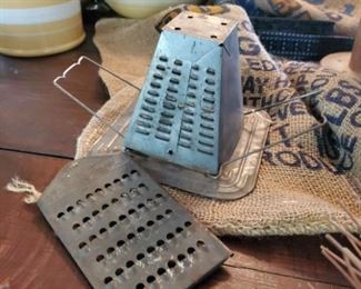 Vintage Kitchen wares toaster and cheese shredder